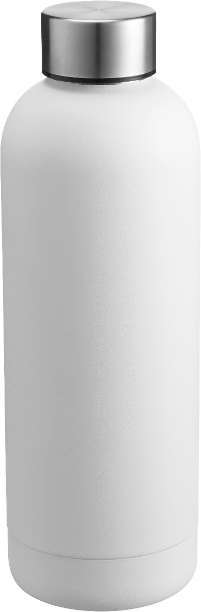 Formschöne Vakuumflasche in weiß 0,55 L aus Edelstahl 
